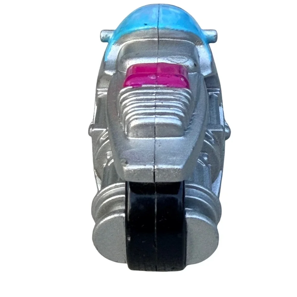 Vintage 1996 Wendy's Toy Motorcycle Silver Pink Blue Kids Meal Collectible 90s